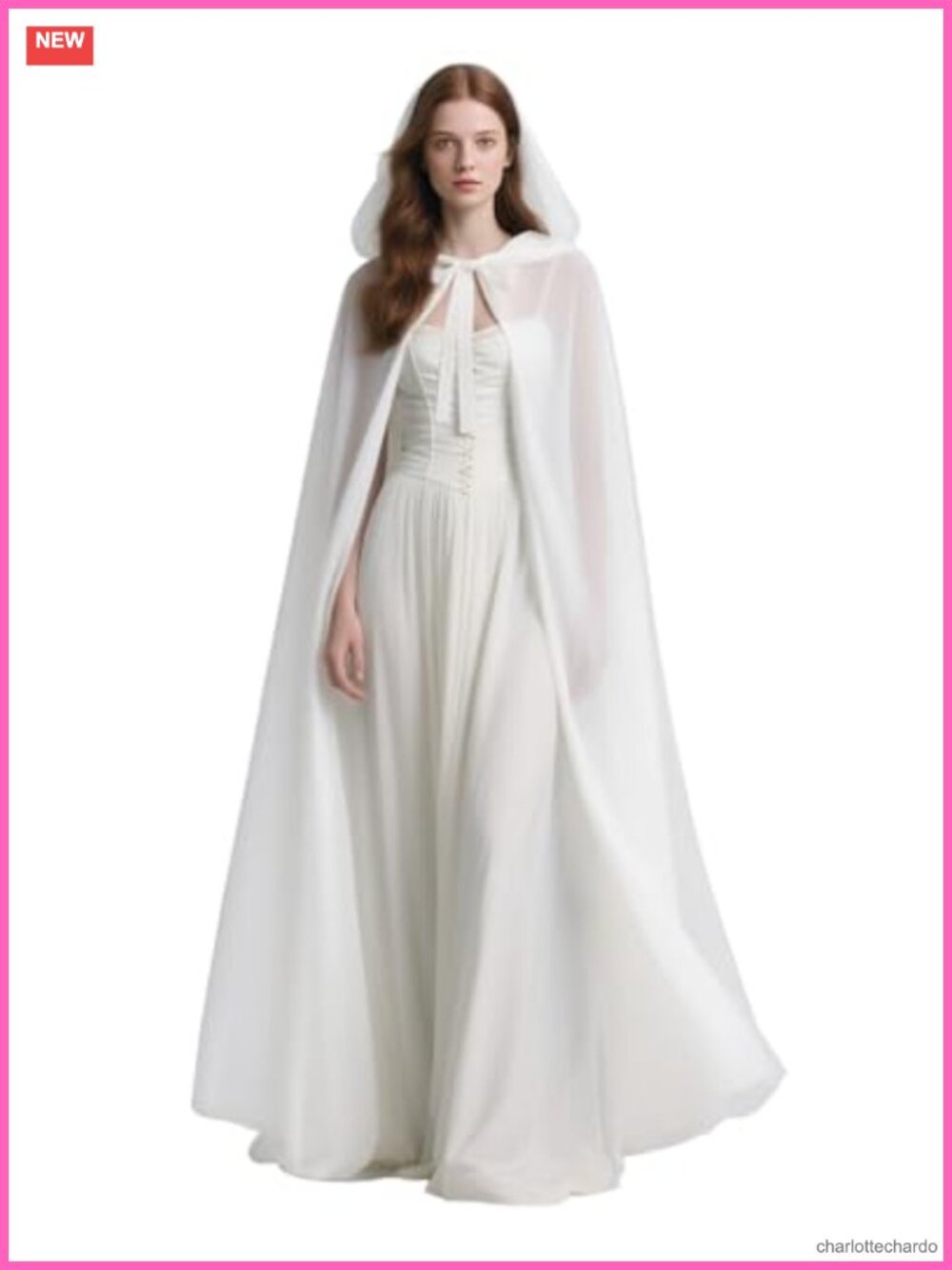 Women's Chiffon Hooded Cloak Cape Medieval Renaissance Fantasy Costume